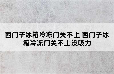 西门子冰箱冷冻门关不上 西门子冰箱冷冻门关不上没吸力